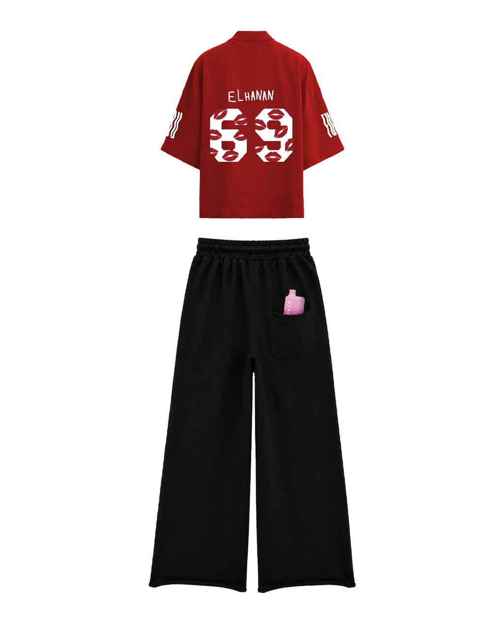 Love Me Polo & Black Sweatpants Co-ord