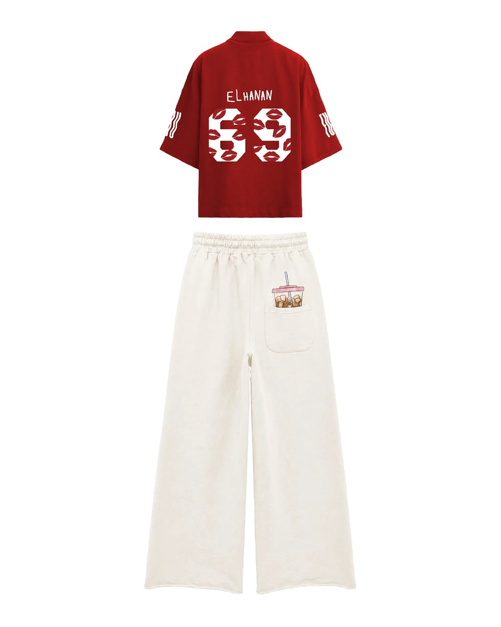 Love Me Polo & Off-white Sweatpants Co-ord